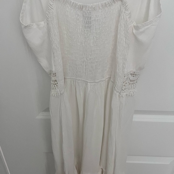 Raviya Medium Sleeveless Flutter-Hem Cover-Up Dress Swim White New Size Medium - Picture 6 of 10